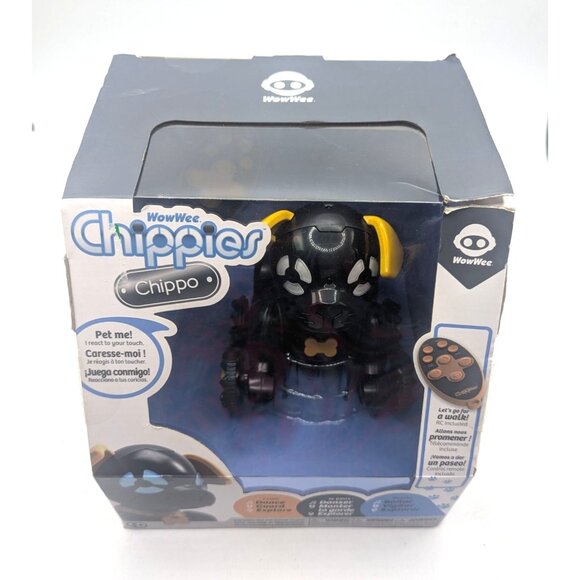 WowWee Chippies Chippo Robotic Remote Controlled Pet Dog Toy Black Brand New - Picture 2 of 10